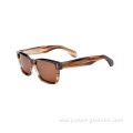 Wholesale Newest Fashion Rectangle Unisex Black Demi Acetate Sunglasses
